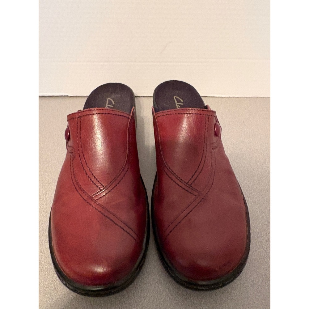 Clarks Brown Leather Clogs/Mules - Picture 2 of 11